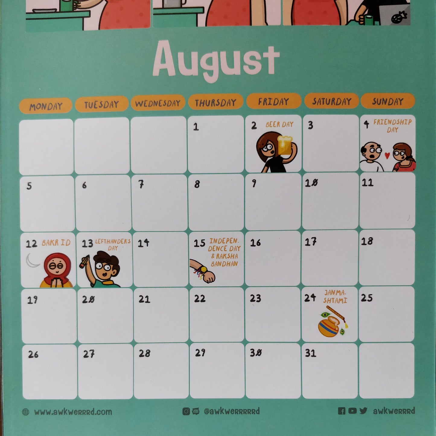 Awkwerrrd Comic Calendar 2019 + Sticker Sheet!