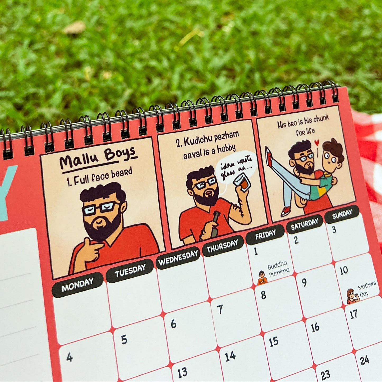 Calendar with a park background